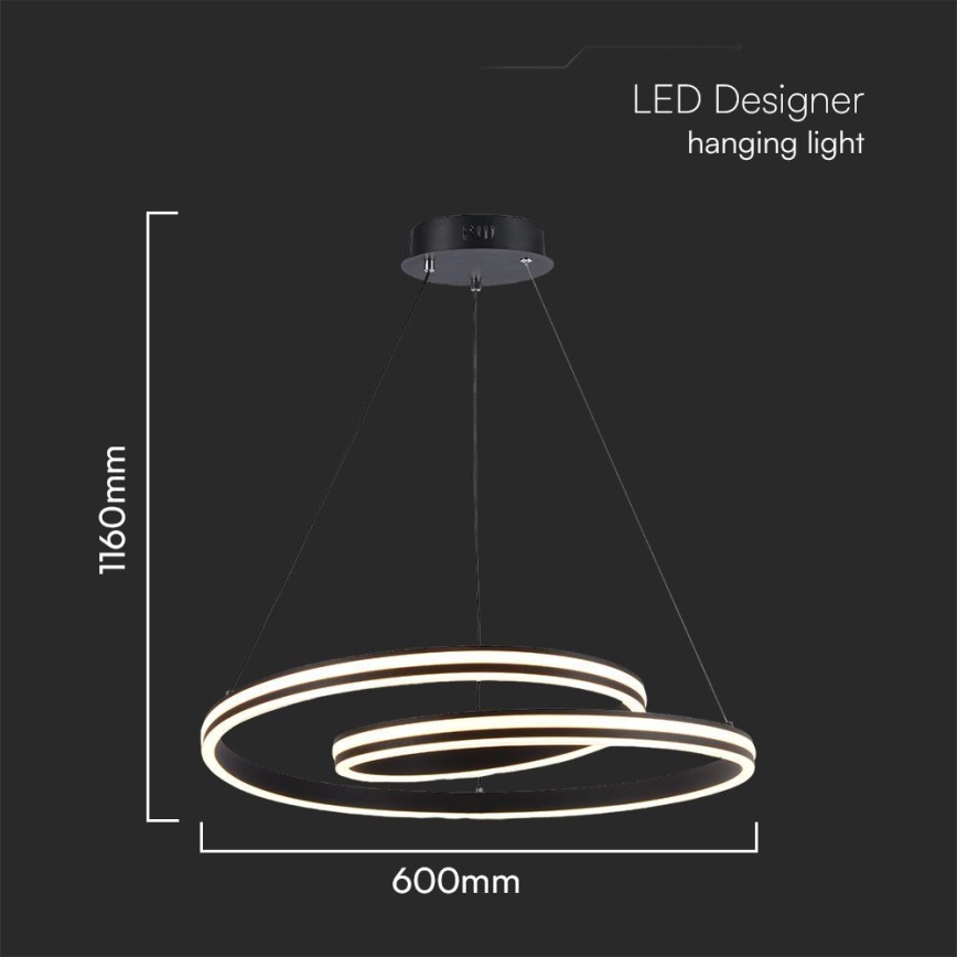 Світлодіодна підвісна люстра LED/40W/230V 3000/4000/6400K