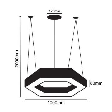 Світлодіодна підвісна люстра LED/50W/230V 4000K діаметр 100 см