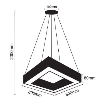 Світлодіодна підвісна люстра LED/55W/230V 4000K 80x80 см