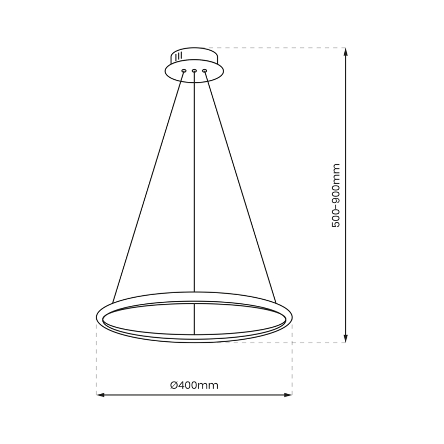 Світлодіодна підвісна люстра ROTONDA LED/27W/230V глянцевий хром