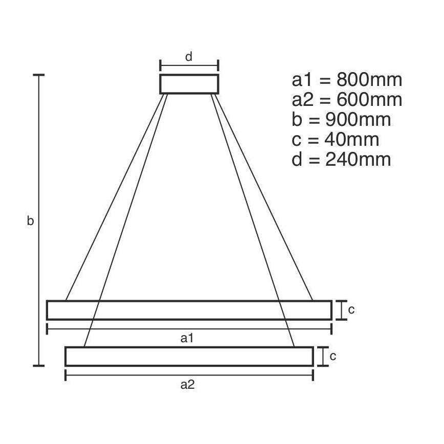 Світлодіодна підвісна люстра з регулюванням яскравості LED/100W/230V 3000-6500K + пульт дистанційного керування