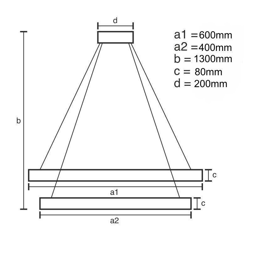 Світлодіодна підвісна люстра з регулюванням яскравості LED/80W/230V 3000-6500K + пульт дистанційного керування