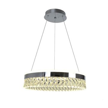 LED Підвісна кришталева люстра з регулюванням яскравості LED/90W/230V 3000-6500K хром + пульт дистанційного керування