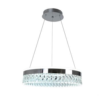 LED Підвісна кришталева люстра з регулюванням яскравості LED/90W/230V 3000-6500K хром + пульт дистанційного керування