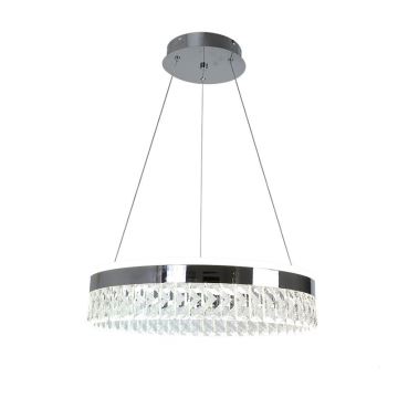 LED Підвісна кришталева люстра з регулюванням яскравості LED/90W/230V 3000-6500K хром + пульт дистанційного керування