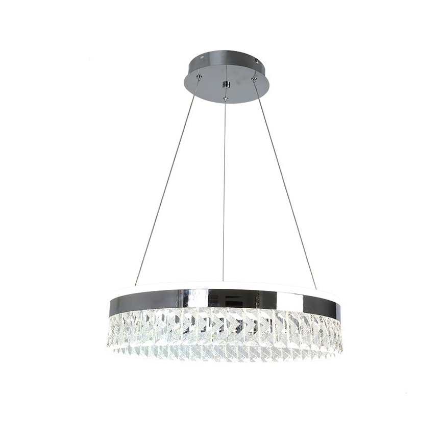 LED Підвісна кришталева люстра з регулюванням яскравості LED/90W/230V 3000-6500K хром + пульт дистанційного керування