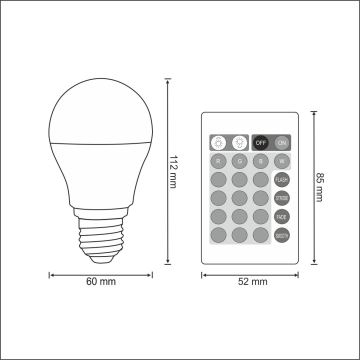 Світлодіодна RGB-лампочка з регулюванням яскравості E27/6W/230V 3000K