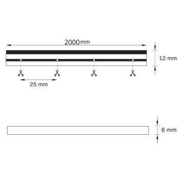 Світлодіодна стрічка NEON 2 m LED/17W/12V IP65 синя