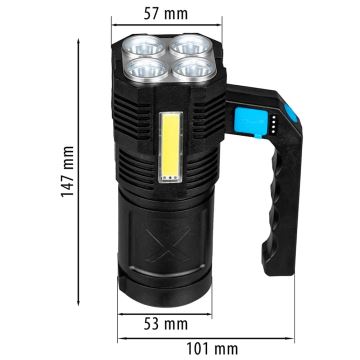 Акумуляторний LED ліхтарик з регулюванням яскравості LED/5V IPX4 250 lm 4 год 1200 mAh