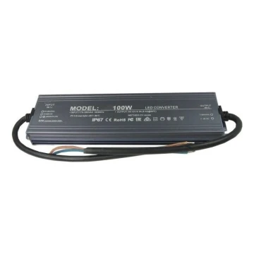 Світлодіодний електричний трансформатор 100W/24V IP67