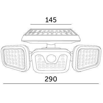 Світлодіодний настінний світильник з датчиком на сонячній батареї LED/1,5W/3,7V 6000K IP44