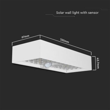 Світлодіодний настінний світильник з датчиком на сонячній батареї LED/6W/3,7V IP65 4000K білий