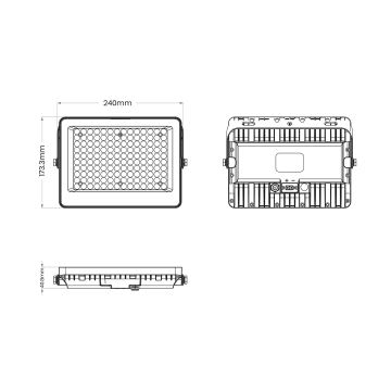 Світлодіодний прожектор з сонячною панеллю FOCUS 100W/15000 mAh 3,2V 6000K IP65 + пульт дистанційного керування