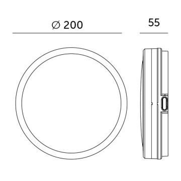 Світлодіодний стельовий світильник для ванної кімнати LED/12W/230V 3000/4000/6500K IP65 діаметр 20 см чорний