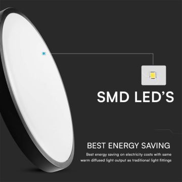 Світлодіодний стельовий світильник для ванної кімнати LED/18W/230V 4000K IP44 чорний