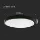 Світлодіодний стельовий світильник для ванної кімнати LED/30W/230V 3000K IP44 чорний