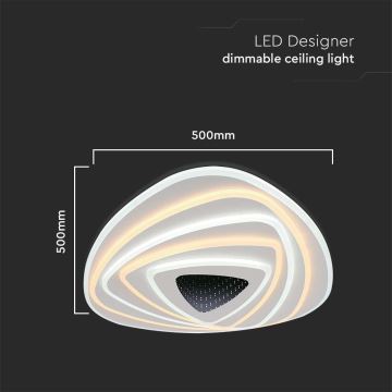 Світлодіодний стельовий світильник з регулюванням яскравості LED/120W/230V 3000-6500K + пульт дистанційного керування