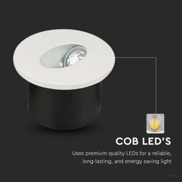 Світлодіодний світильник для сходів LED/3W/230V 3000K білий