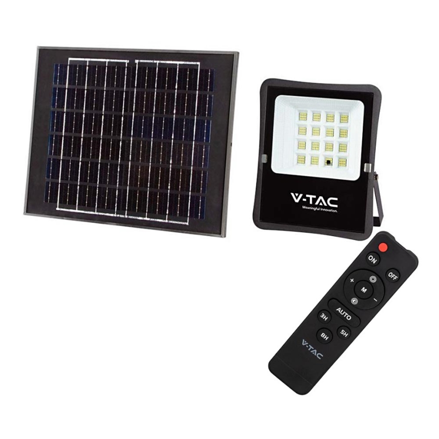 Світлодіодний вуличний прожектор на сонячній батареї LED/16W/3,2V 6400K IP65 + дистанційне керування