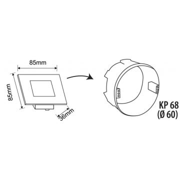 Світлодіодний зовнішній сходовий світильник LED/1,7W/230V 3000/4000/6000K IP54 білий