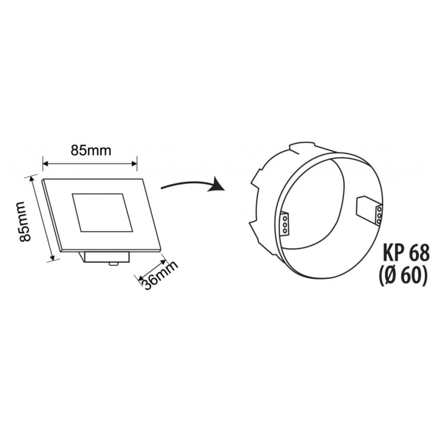 Світлодіодний зовнішній сходовий світильник LED/1,7W/230V 3000/4000/6000K IP54 білий