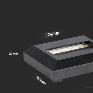 Світлодіодний зовнішній сходовий світильник LED/2W/230V IP65 4000K чорний