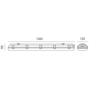 Технічна люмінесцентна лампа T8 2xG13/18W/230V IP65