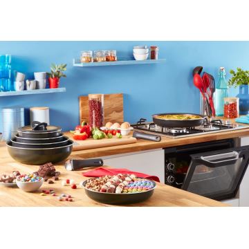 Tefal - Набор посуды 10 шт. INGENIO EASY COOK & CLEAN BLACK