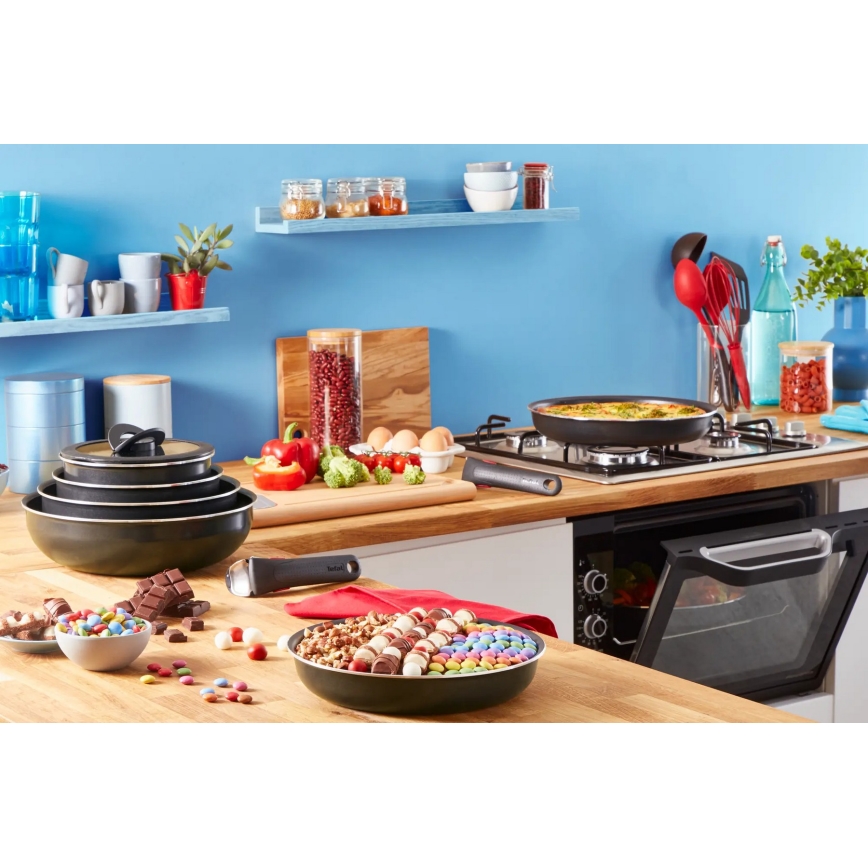 Tefal - Набор посуды 10 шт. INGENIO EASY COOK & CLEAN BLACK