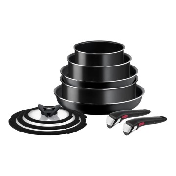 Tefal - Набор посуды 10 шт. INGENIO EASY COOK & CLEAN BLACK