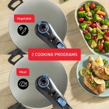 Tefal - Набор скороварок 4/6 л SECURE TRENDY нержавеющая сталь