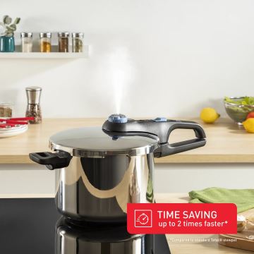 Tefal - Набір скороварок 4/6 л SECURE TRENDY нержавіюча сталь