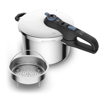 Tefal - Скороварка 6 л SECURE TRENDY нержавеющая сталь