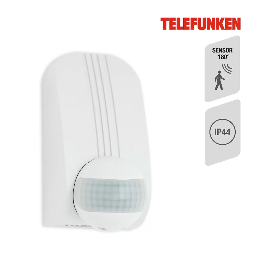 Telefunken 306506TF - Уличный датчик движения 180° IP44 белый