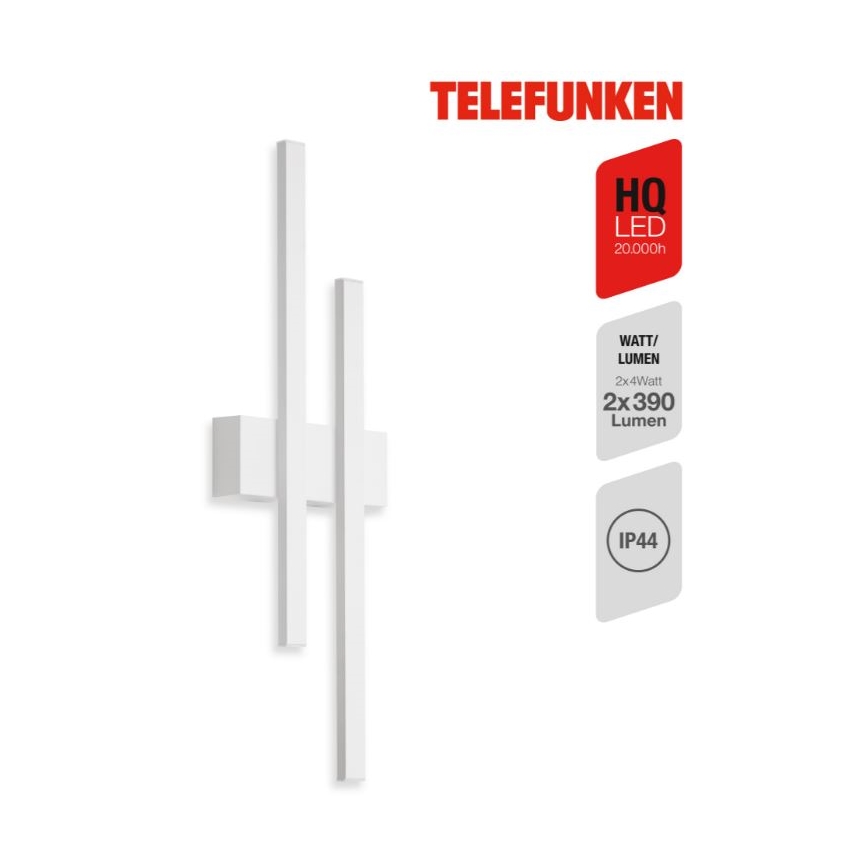 Telefunken 313206TF - Уличный светодиодный настенный светильник 2xLED/8W/230V IP44