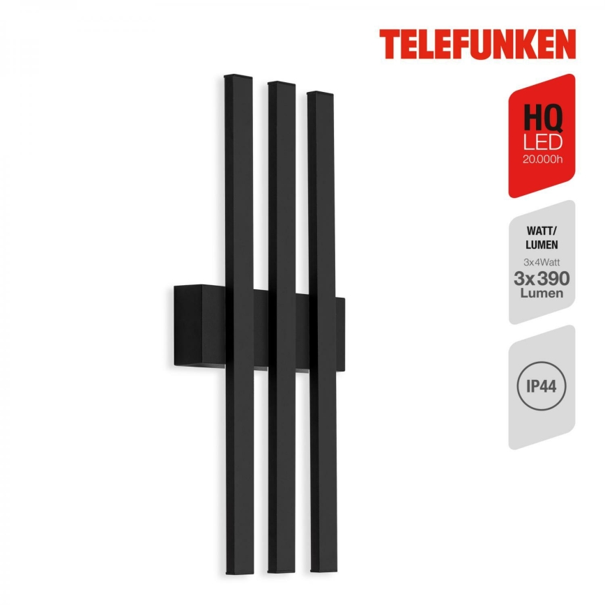 Telefunken 313305TF - Уличный светодиодный настенный светильник 3xLED/4W/230V IP44