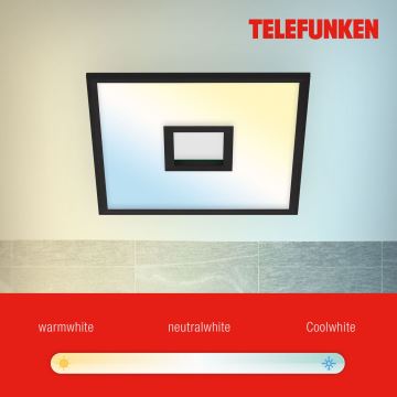 Telefunken 319405TF - LED RGBW Світильник з регулюванням яскравості LED/24W/230V 2700-6500K чорний + пульт дистанційного керування