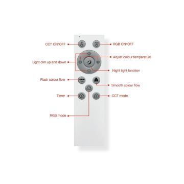 Telefunken 319405TF - LED RGBW Світильник з регулюванням яскравості LED/24W/230V 2700-6500K чорний + пульт дистанційного керування