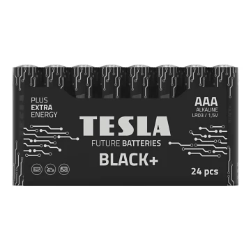 Tesla Batteries - 24 шт. Лужна батарейка AAA BLACK+ 1,5V 1200 mAh
