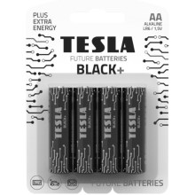 Tesla Batteries - 4 шт. Лужна батарейка AA BLACK+ 1,5V 2800 mAh