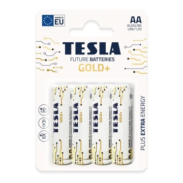Tesla Batteries - 4 шт. Лужна батарейка AA GOLD+ 1,5V 3200 mAh