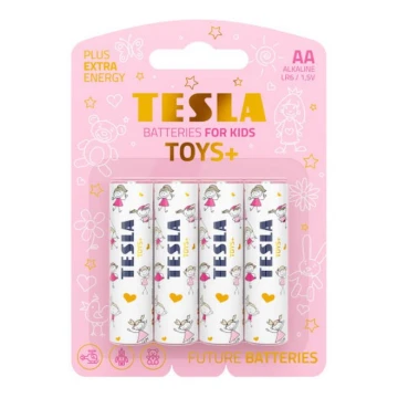 Tesla Batteries - 4 шт. Лужна батарейка AA TOYS+ 1,5V 2900 mAh