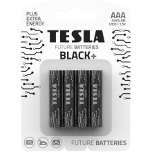 Tesla Batteries - 4 шт. Лужна батарейка AAA BLACK+ 1,5V 1200 mAh