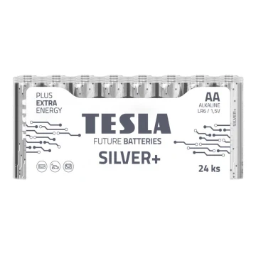Tesla Batteries - Щелочная батарейка AA SILVER+ 1,5V 2900 mAh 24 шт.