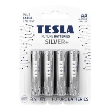 Tesla Batteries - Щелочная батарейка AA SILVER+ 1,5V 2900 mAh 4 шт.