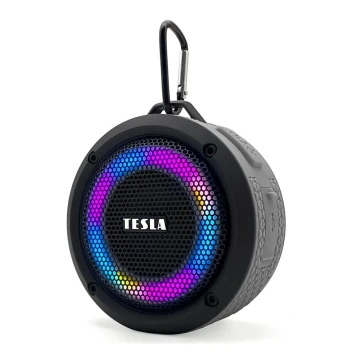 TESLA Electronics - Беспроводная колонка со светодиодной RGB-подсветкой 5W/1200 mAh/3,7V IPX7 серый