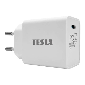 TESLA Electronics - Блок быстрой зарядки Power Delivery 20W белый