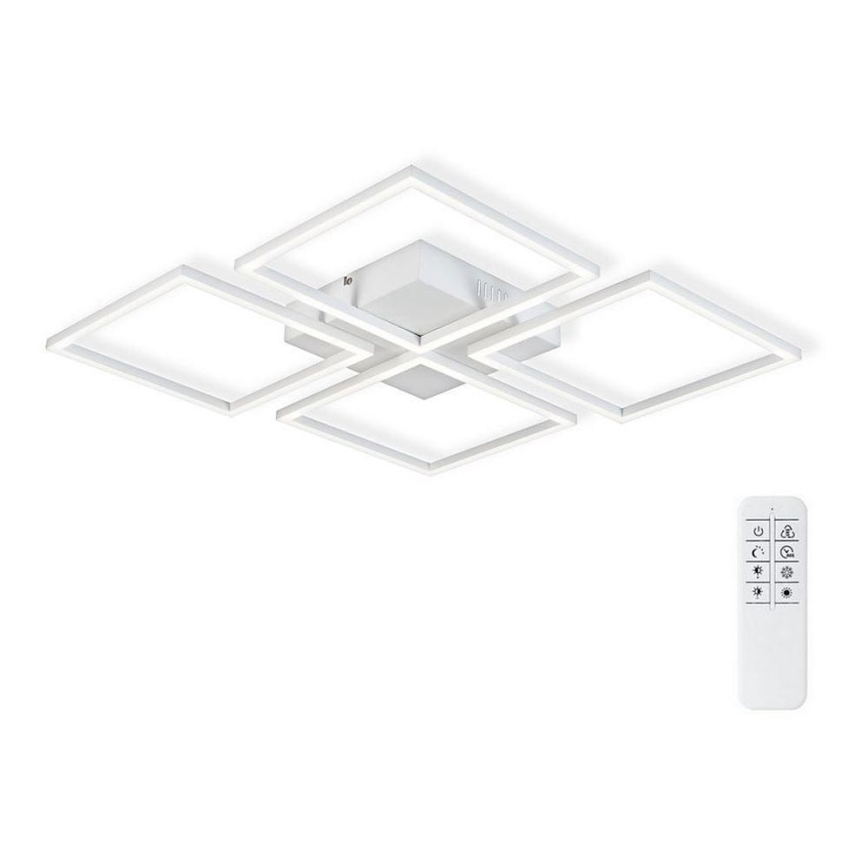 Top Light - Светодиодная припотолочная люстра с регулированием яркости RIVIERA 4xLED/16,25W/230V угловой белый + дистанционное управление