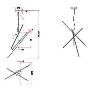 Trio - Светодиодная подвесная люстра с регулированием яркости TIRIAC 3xLED/8,5W/230V белая