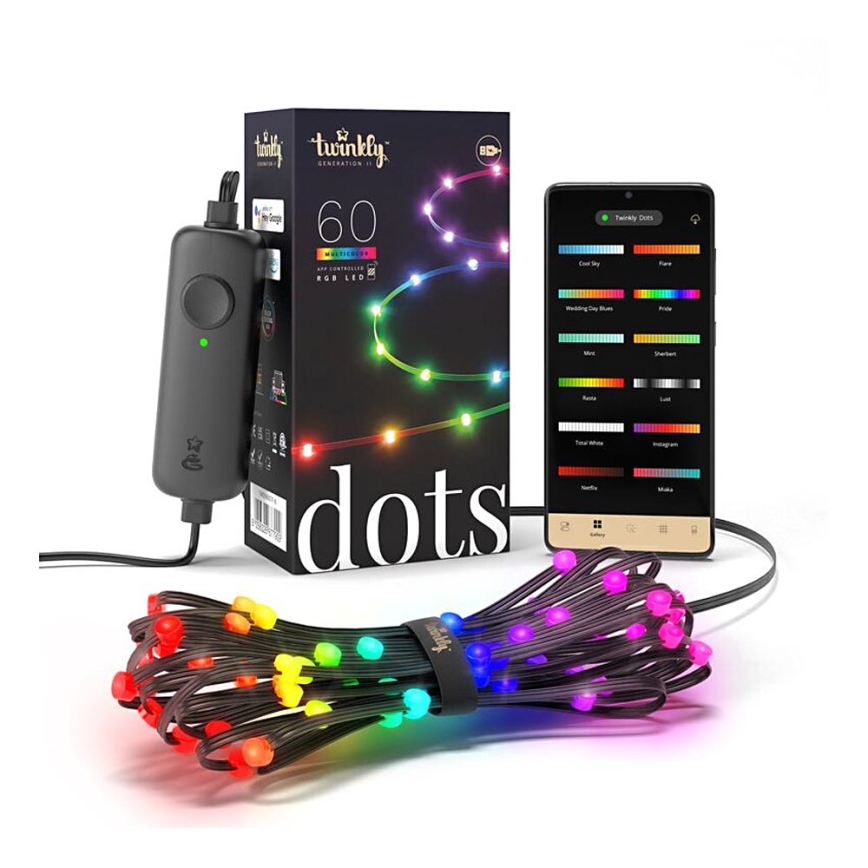 Twinkly - LED RGB Стрічка з регулюванням яскравості DOTS 60xLED 3 м Wi-Fi USB